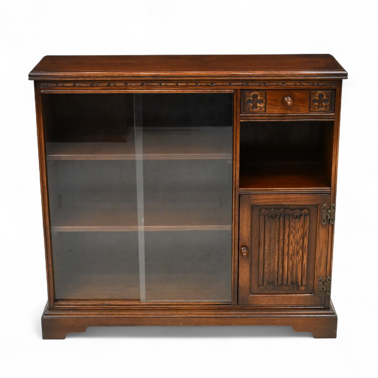 Old Charm Small Bookcase Drawer Tudor Brown Finish Free Uk Delivery*