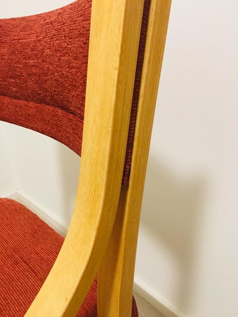 Red Dining Chairs By Ludvig Volak For Drevopodnik Holesov, 1950s, Set Of 4 photo 963.0