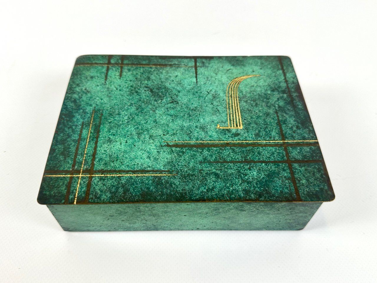 Art Deco Brass Jewelry Box From Wmf Ikora, 1930s