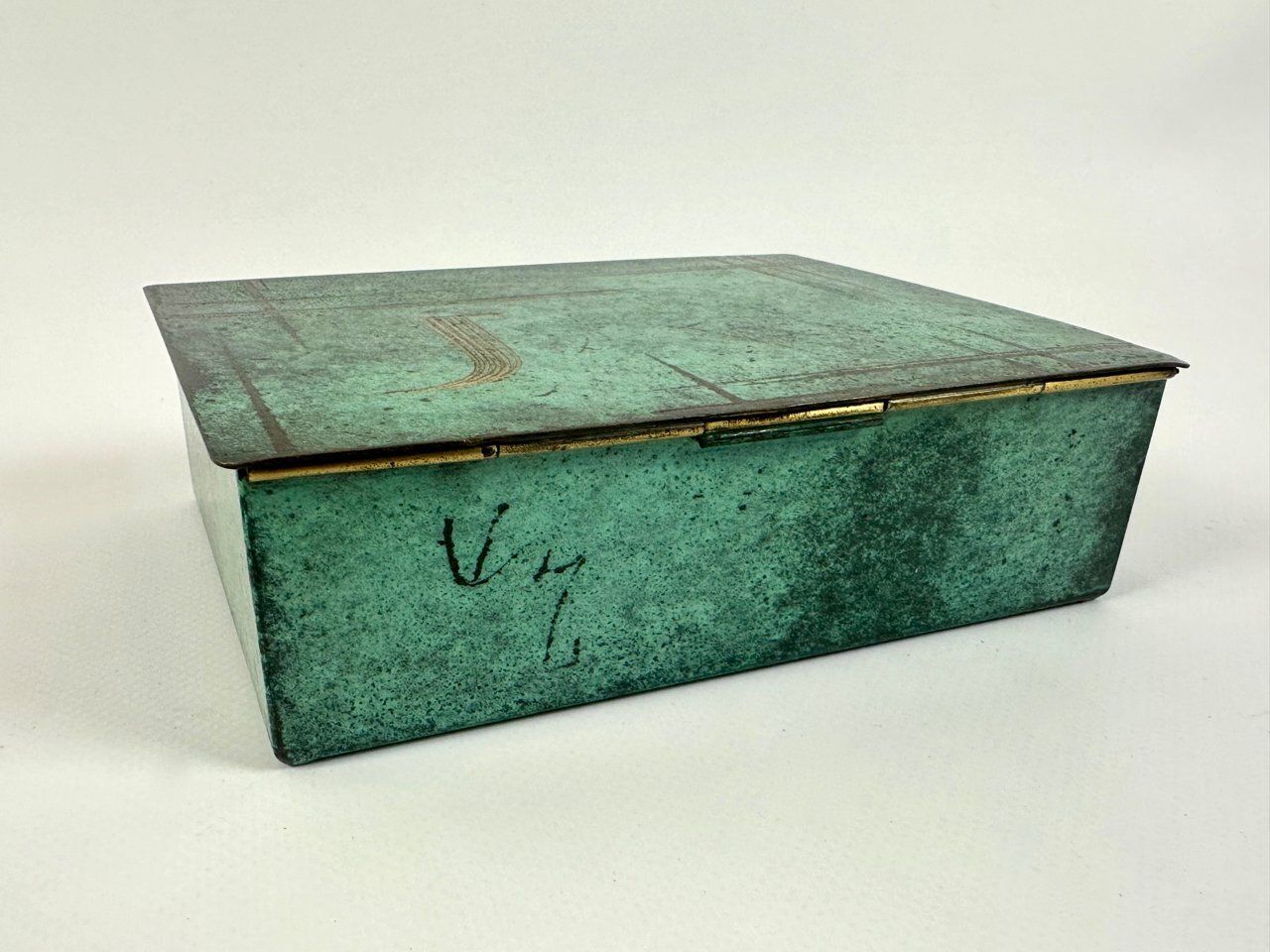 Art Deco Brass Jewelry Box From Wmf Ikora, 1930s photo 256.0