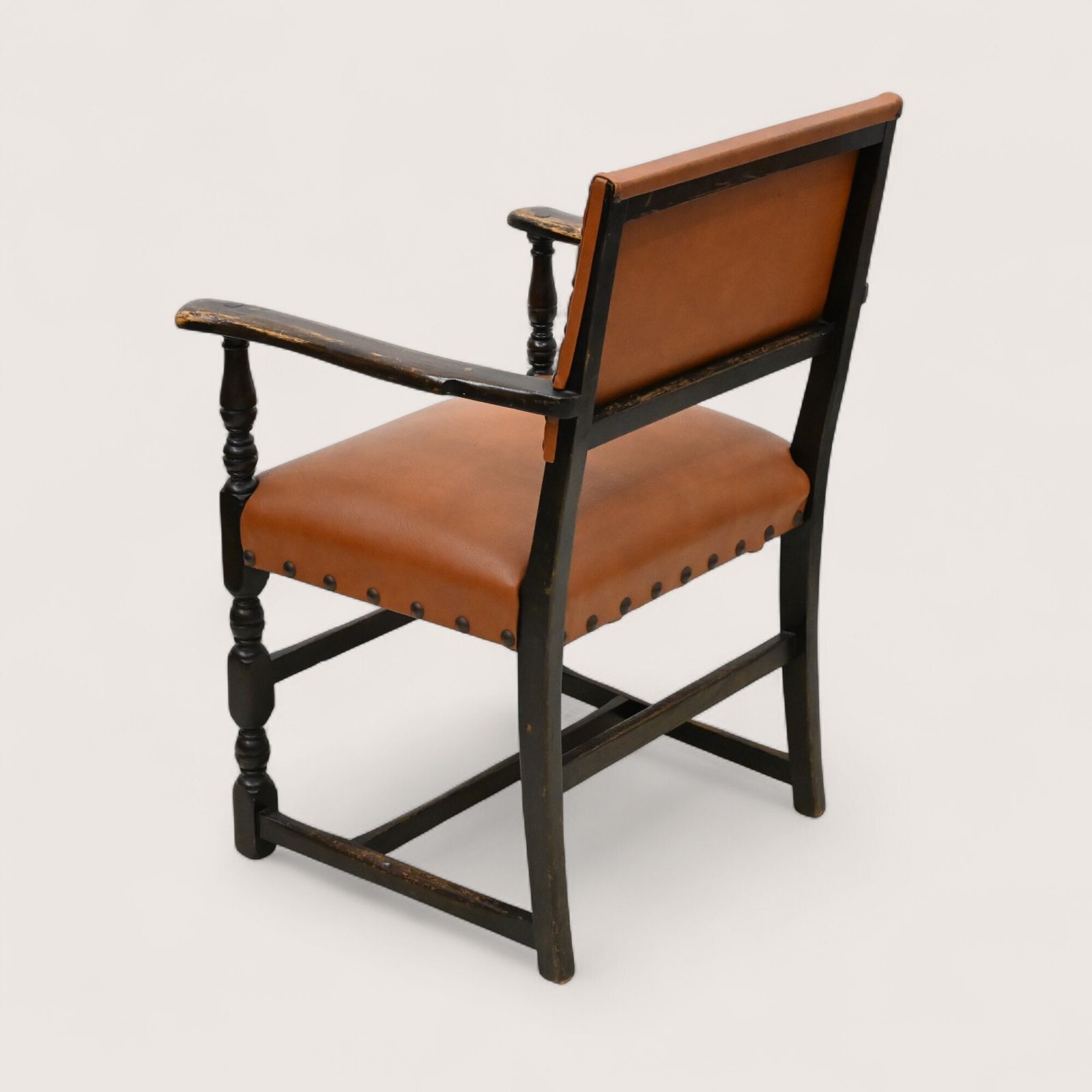 5 Skull/Ercol Dining Chairs Studded Burnt Orange Faux Leather Free Uk Delivery* photo 487.0