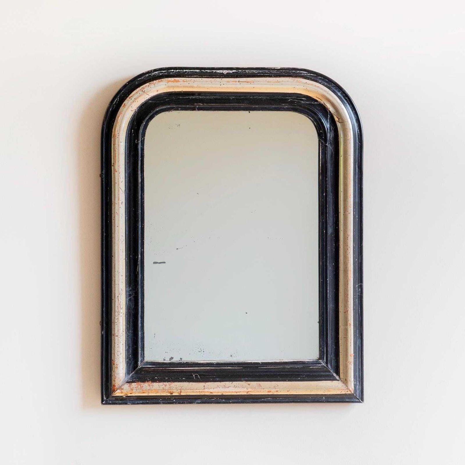 Antique Arch Mirror, Louis Philippe, Rustic Half Round Mirror, French Wall Mirror, Decorative Golden Accent Mirror, 19th Century