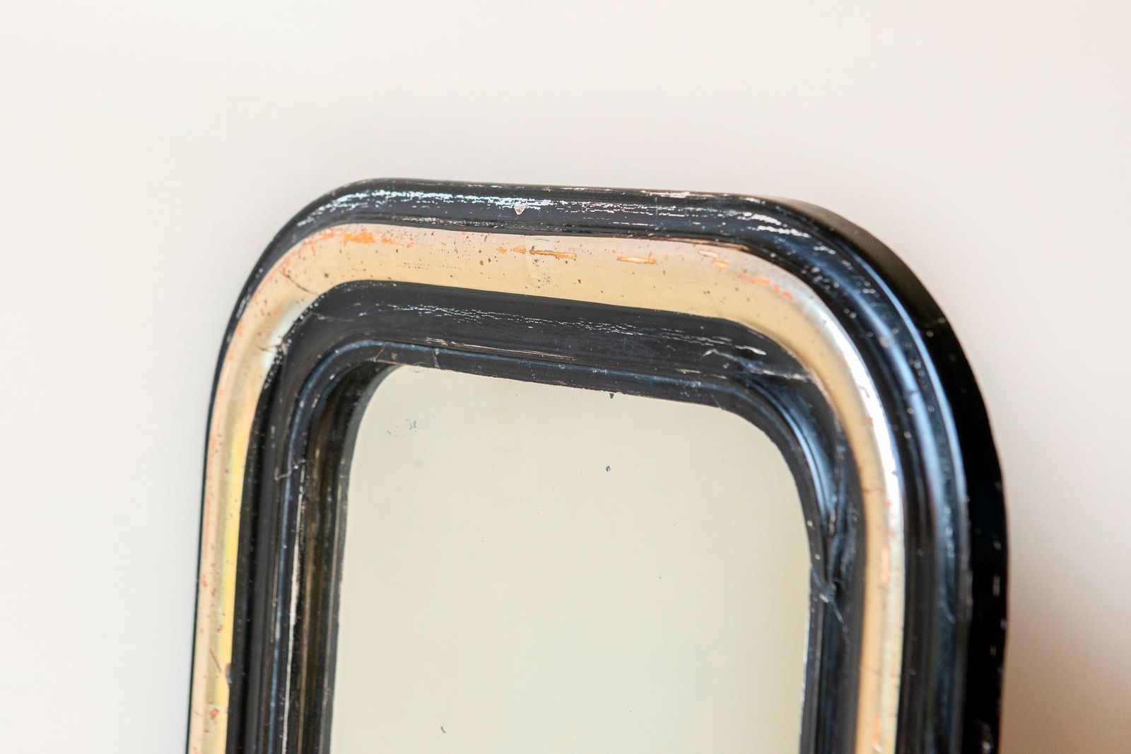 Antique Arch Mirror, Louis Philippe, Rustic Half Round Mirror, French Wall Mirror, Decorative Golden Accent Mirror, 19th Century photo for sale
