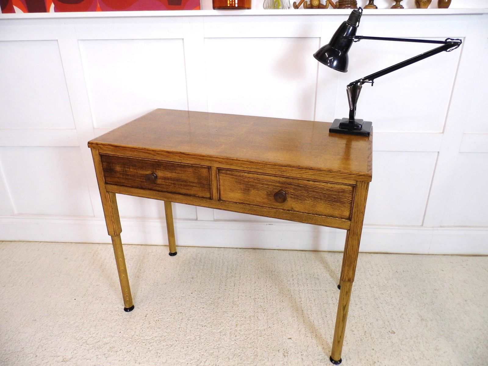 Rare Gordon Russell Oak Desk Table Royal Marlborough House Air Ministry 1950s photo furniture