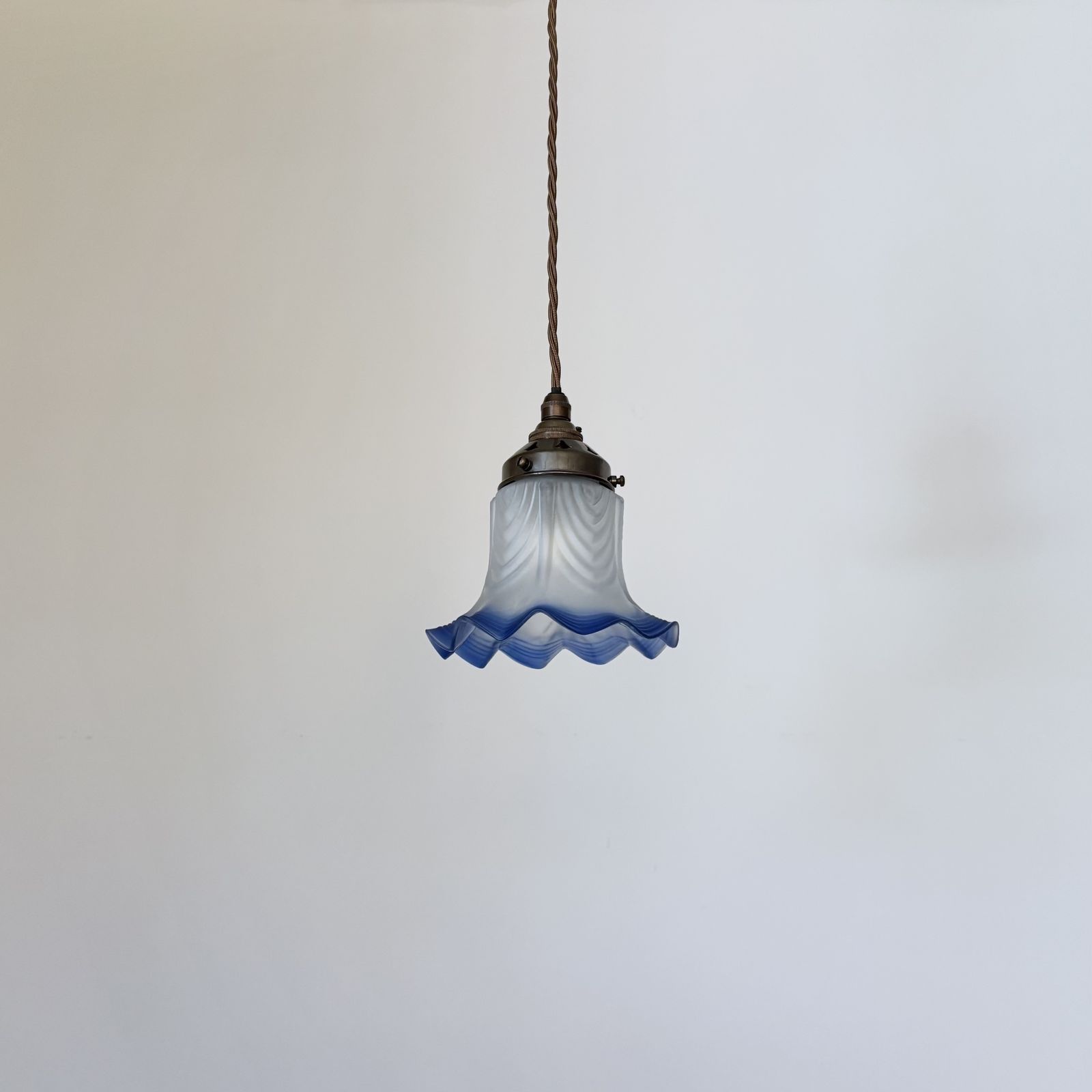 Pair Of Frosted Frill Shades With Blue Edge photo furniture