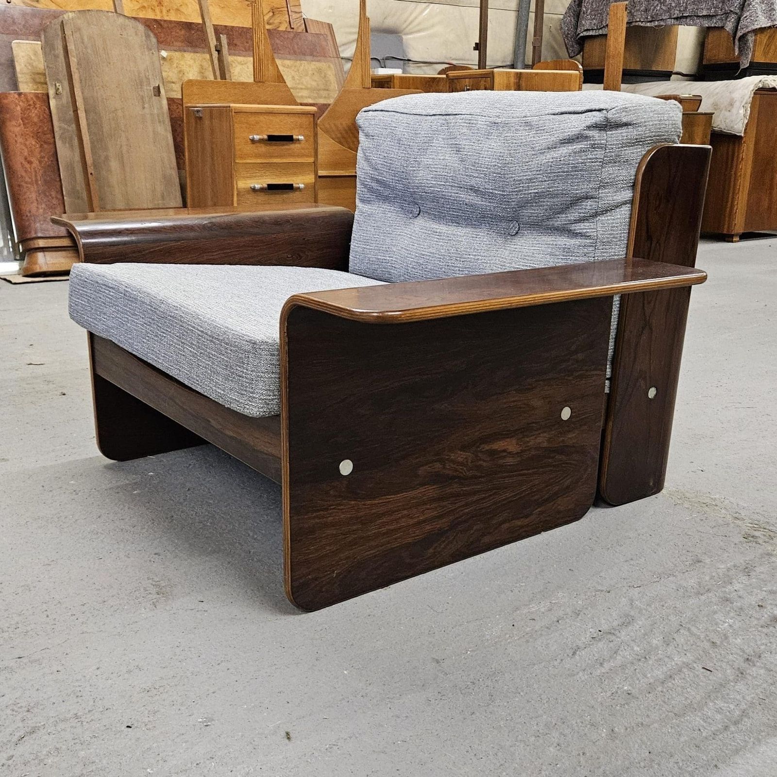 photo for sale Vintage Rosewood Bentwood Lounge Chair
