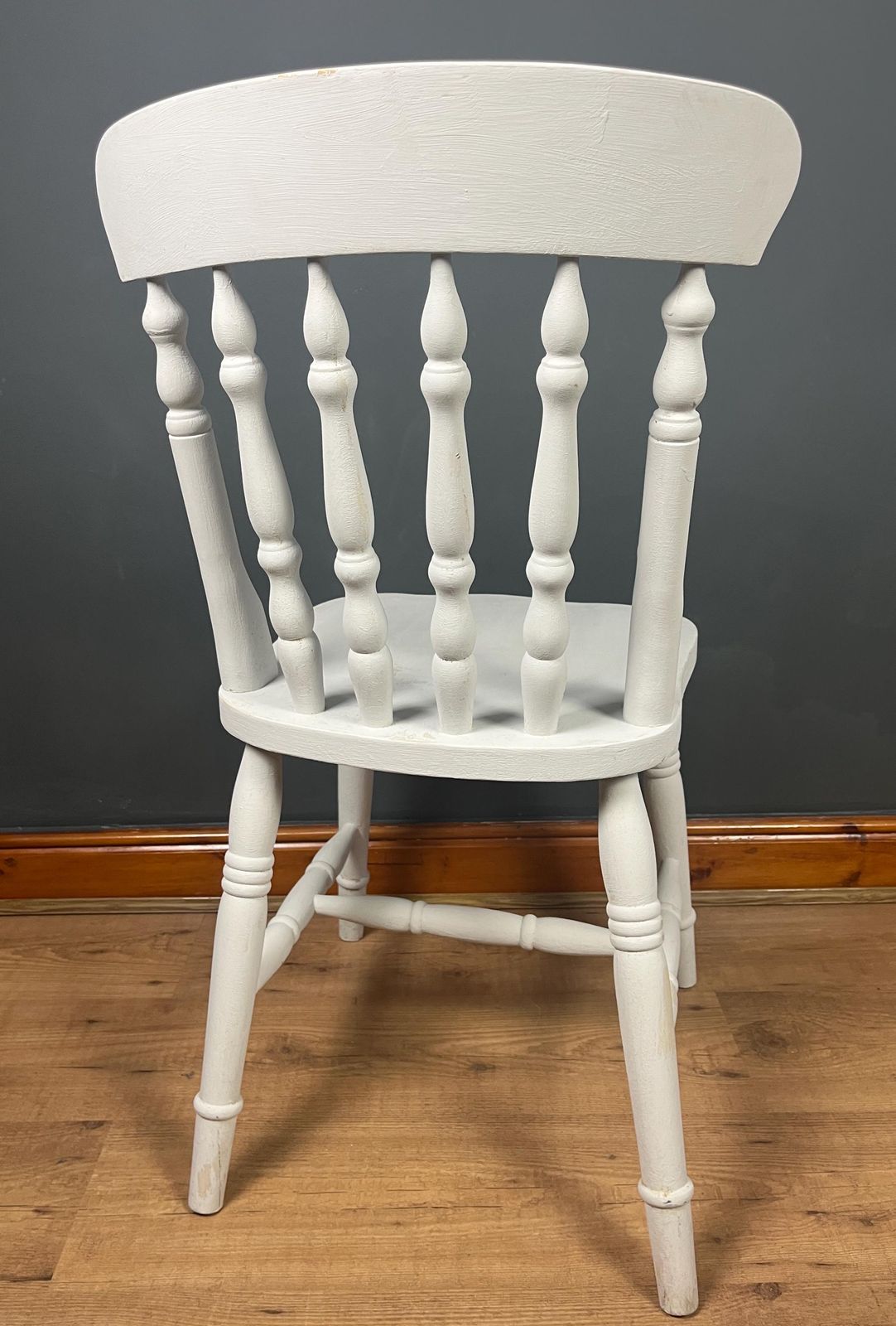 Vintage Painted Shabby Chic Pine Farmhouse Spindle Back Chair photo Furniture