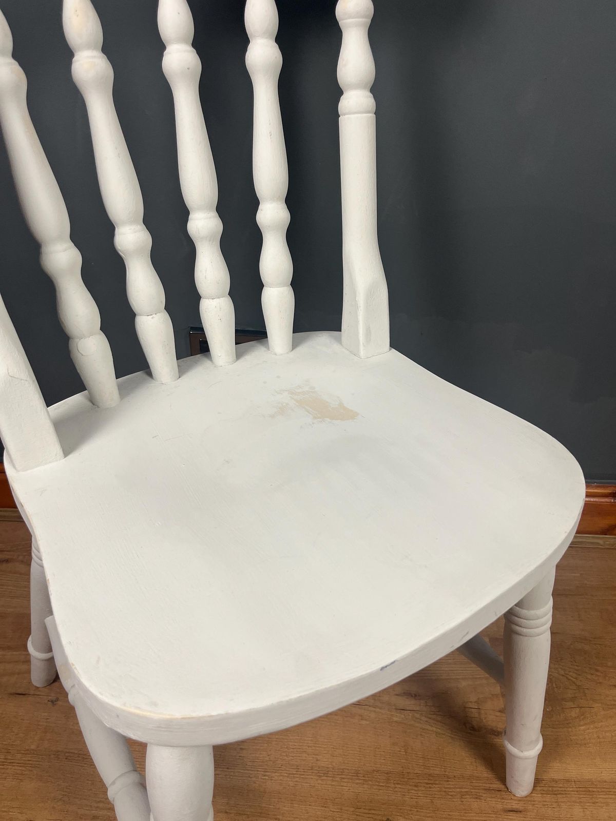 Vintage Painted Shabby Chic Pine Farmhouse Spindle Back Chair photo vintage