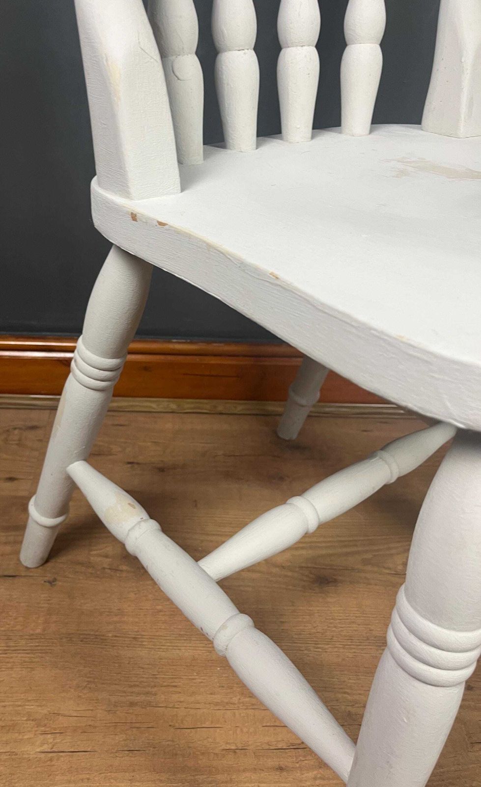 photo buy Vintage Painted Shabby Chic Pine Farmhouse Spindle Back Chair
