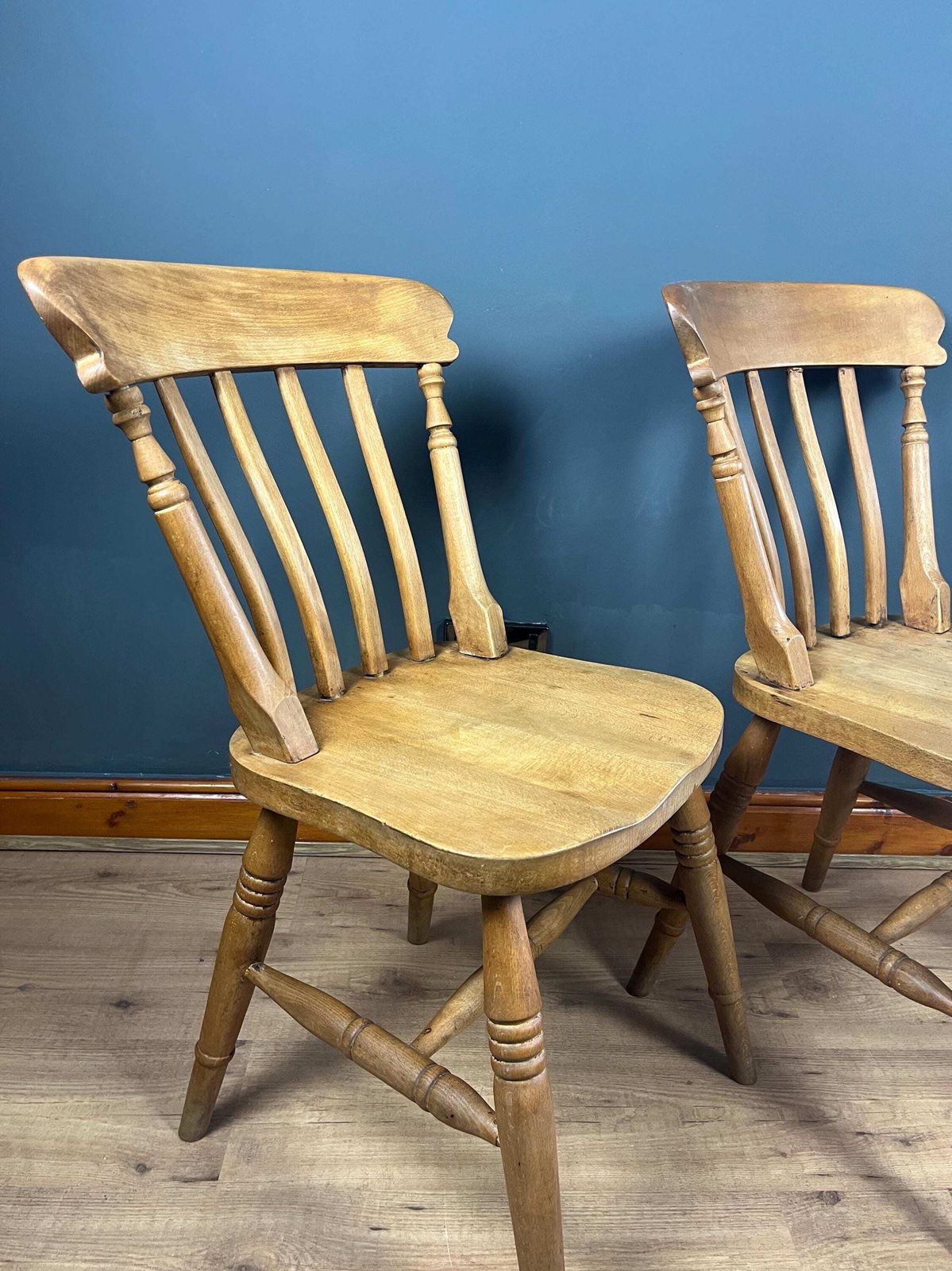 Vintage Pair Of Chairs In A Farmhouse Beech Dining Kitchen Design photo vinterior