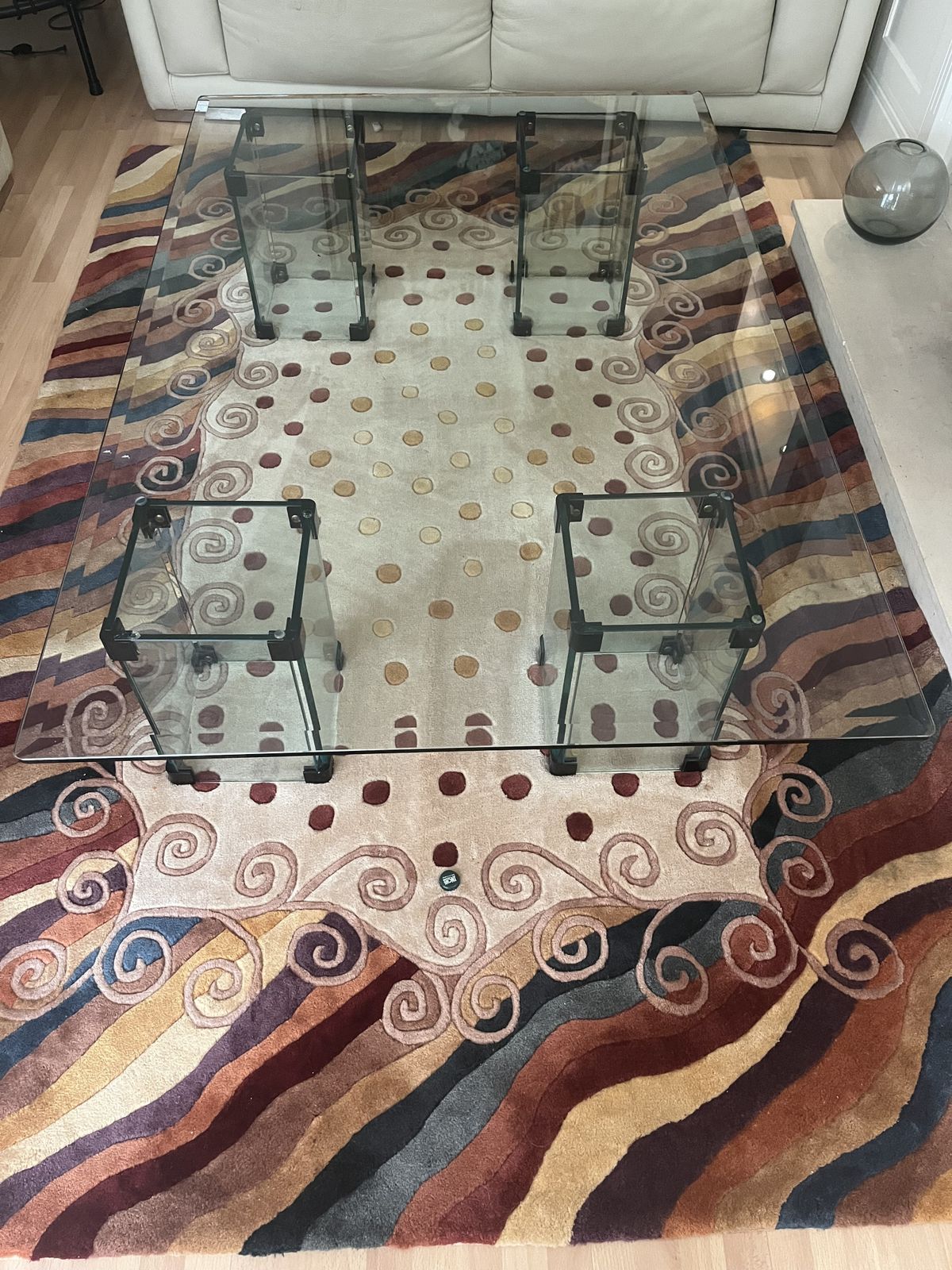 1970s Vintage Designer Glass Coffee Table