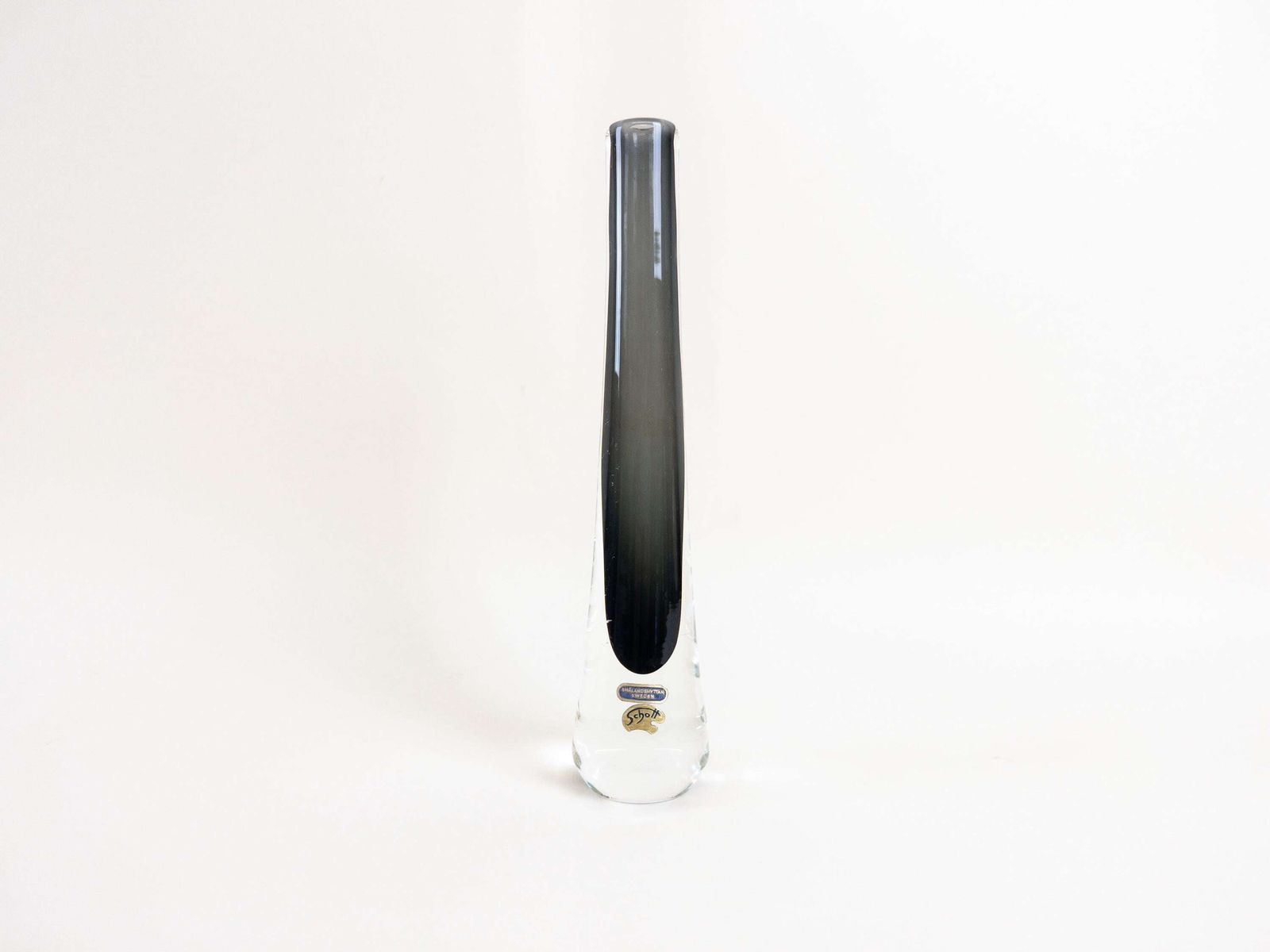 Josef Schott Art Glass Vase: Smokey Grey Smalandshyttan, Sweden photo furniture