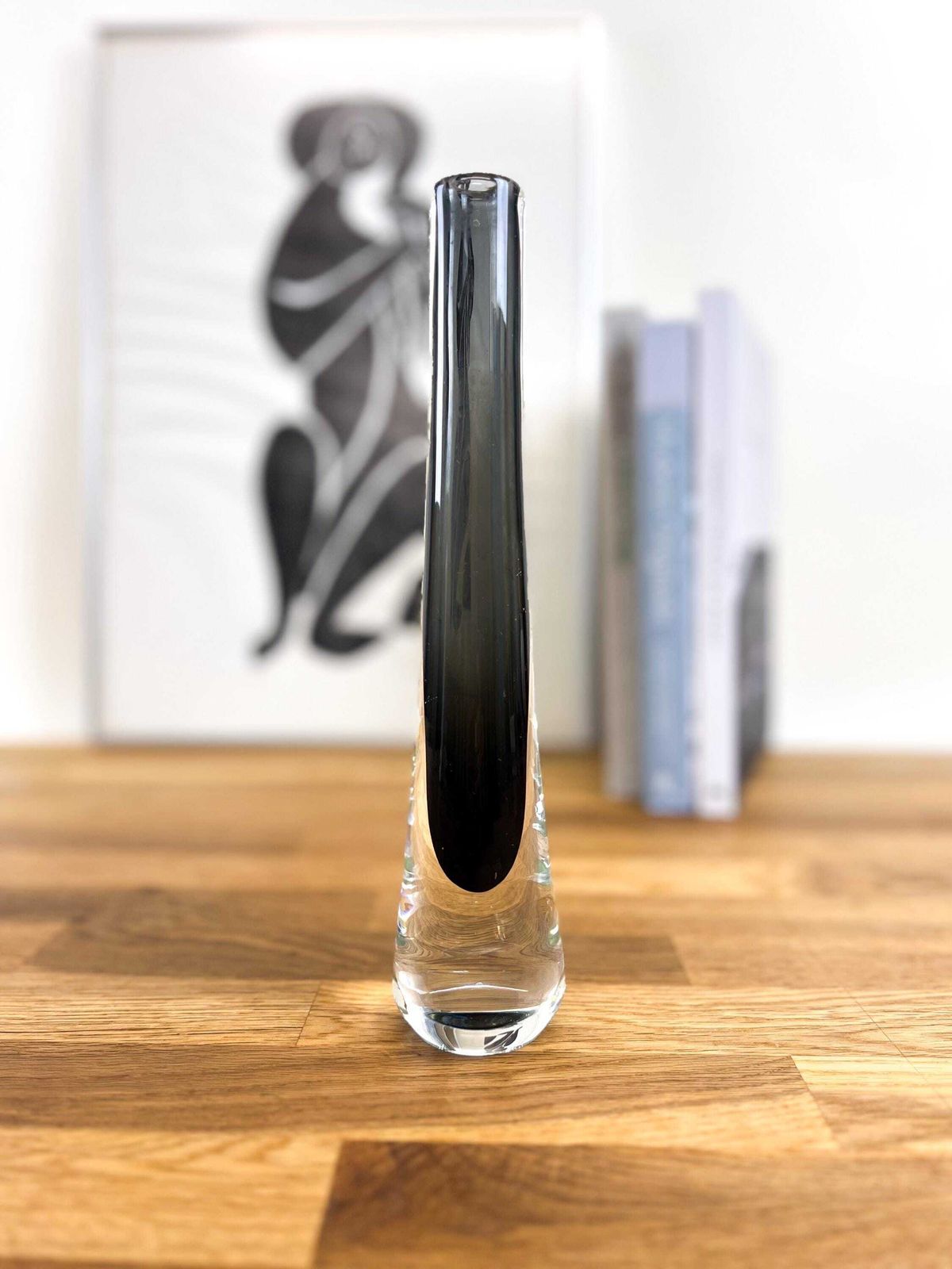 Josef Schott Art Glass Vase: Smokey Grey Smalandshyttan, Sweden photo vinterior