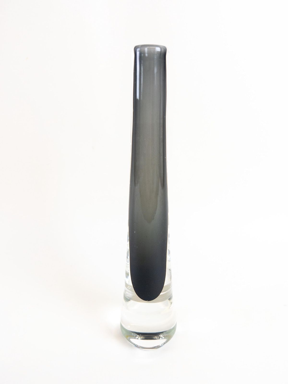 Home Decor Josef Schott Art Glass Vase: Smokey Grey Smalandshyttan, Sweden photo