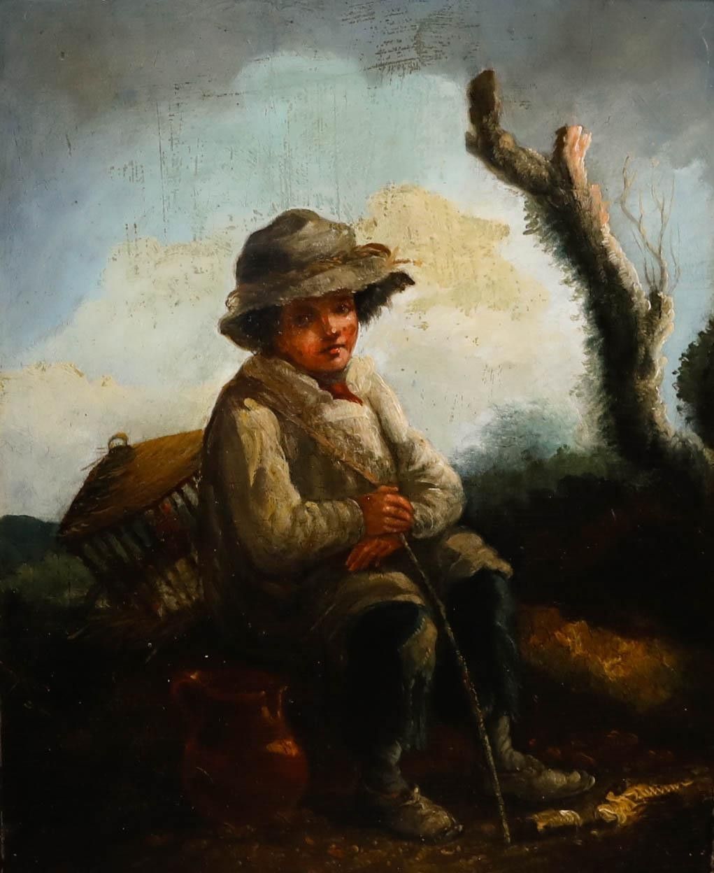 Circle Of Thomas Barker Of Bath (1769 1847) Early 19th Century Oil, Farm Boy photo furniture
