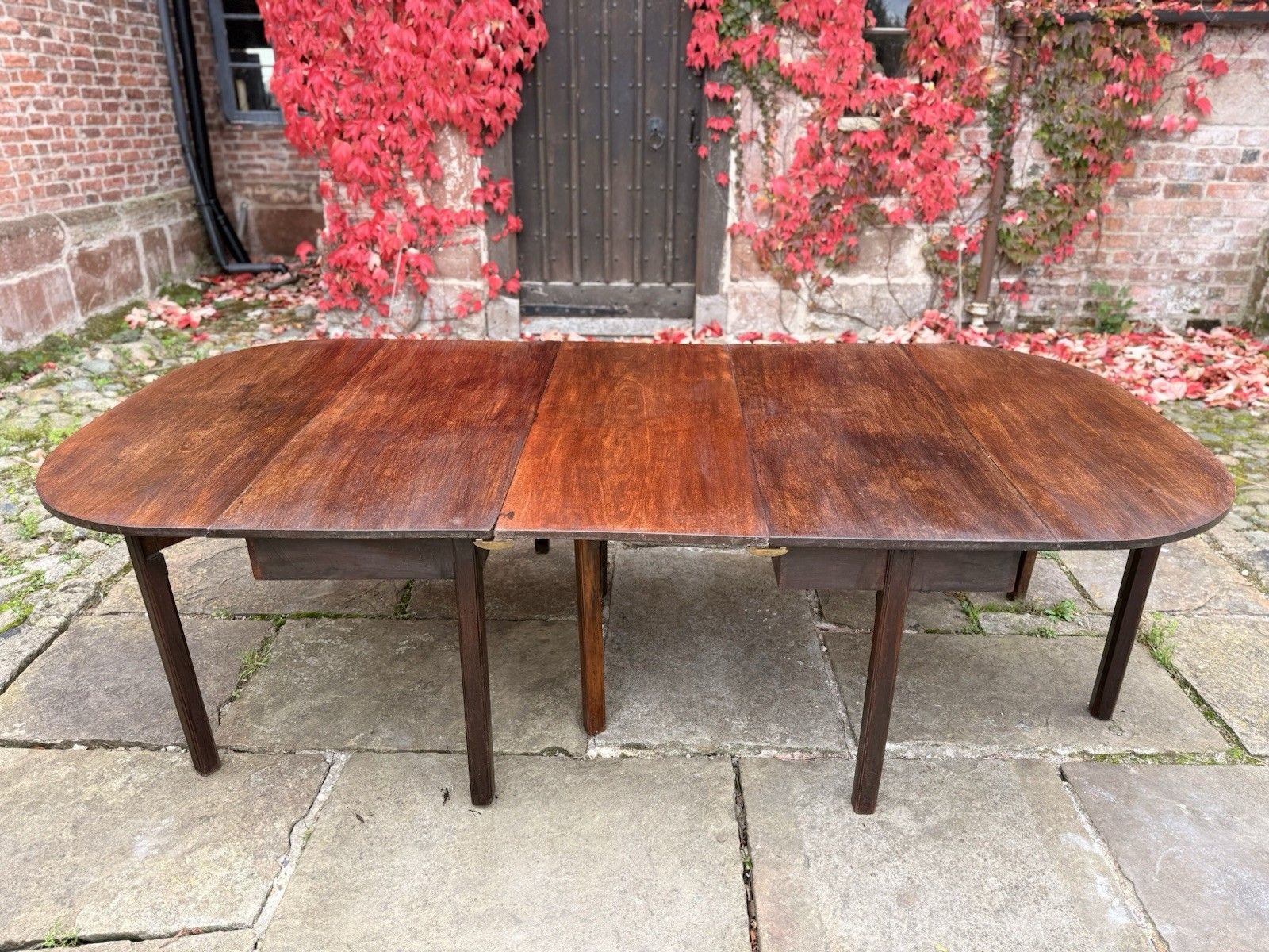 Exceptional Quality English Antique Mahogany D End Georgian Dining Table C1790 photo furniture