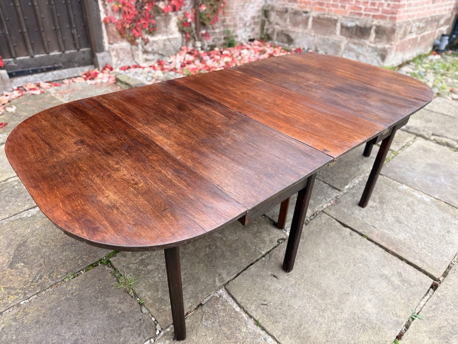 Exceptional Quality English Antique Mahogany D End Georgian Dining Table C1790 photo Furniture