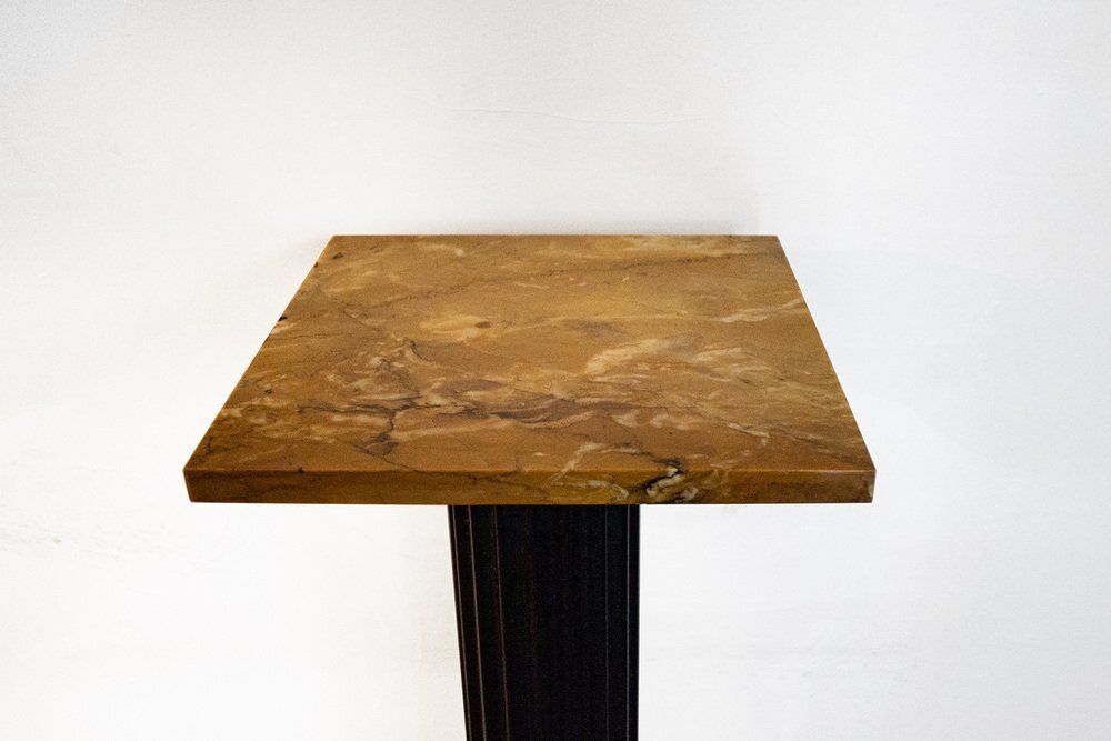 Gilded Bronze Column With Yellow Siena Marble Top, France, 19th Century photo furniture