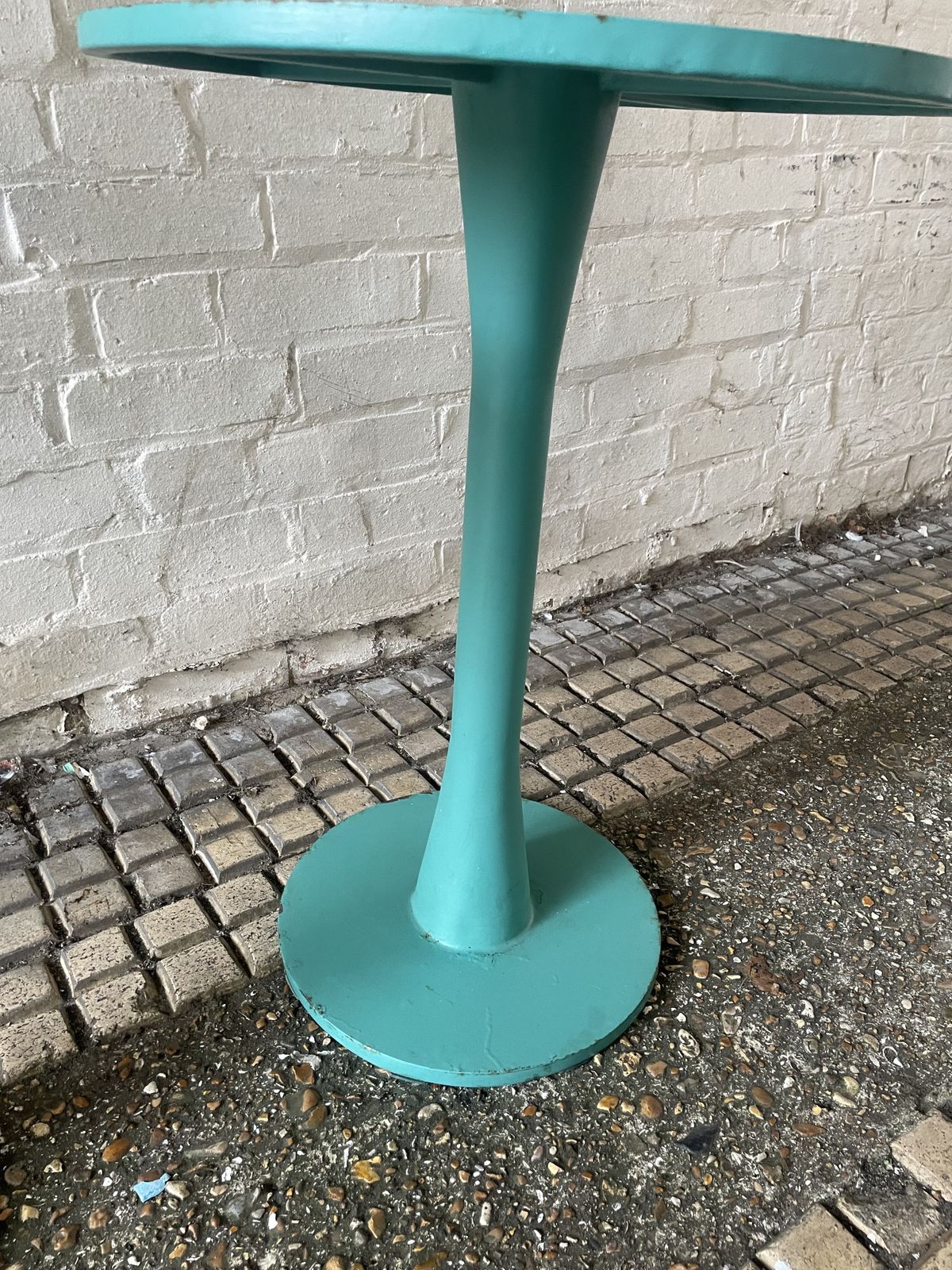 Pair Of Metal Teal Coloured Bistro / Side Tables photo 525.0