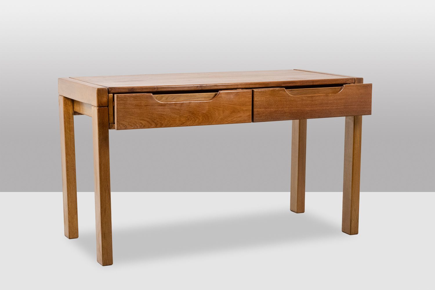 Flat Desk With Elm Wood Base, 6 Drawers On The Front. 1970s photo for sale