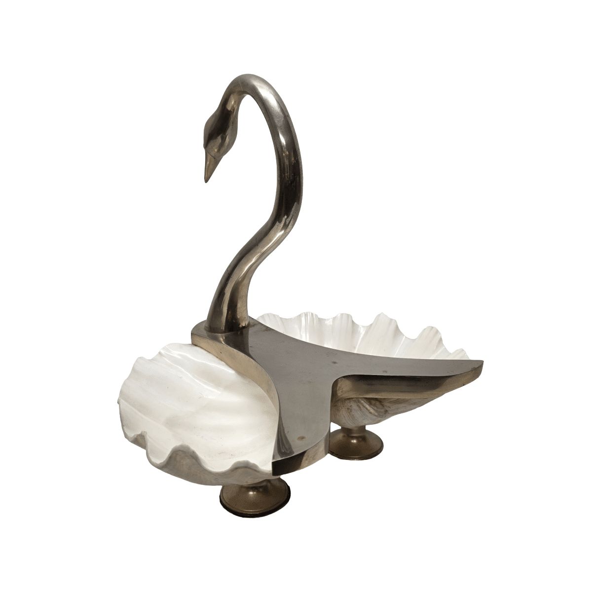 Vintage Maison Binazzi Swan With Shells, 1970s photo Art