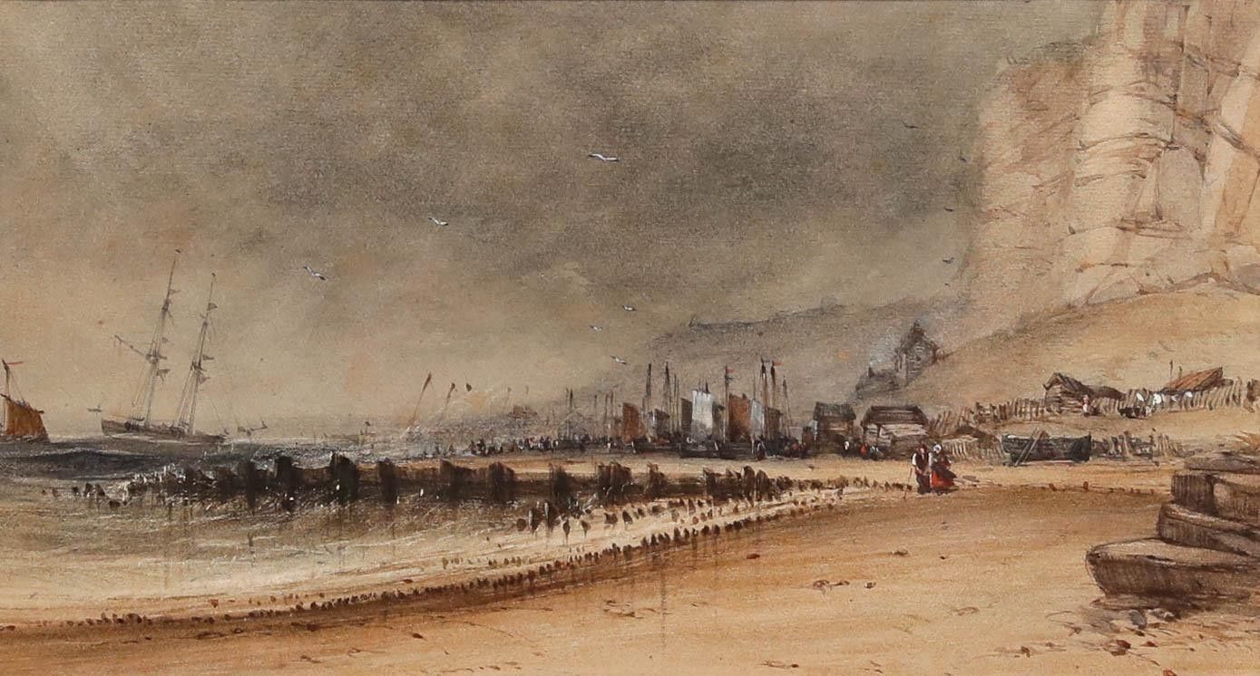 Framed Late 19th Century Watercolour Caught In A Coastal Gale photo furniture
