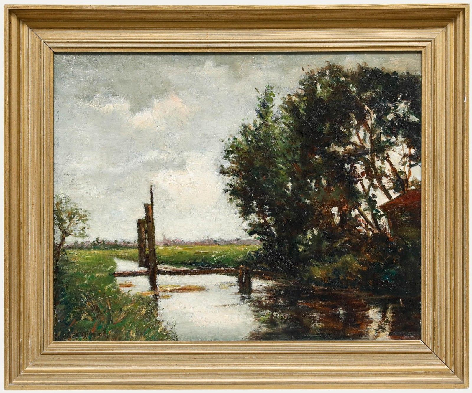 James Edward Berrington (1896 1989) 1947 Oil, Sloot By The Weir