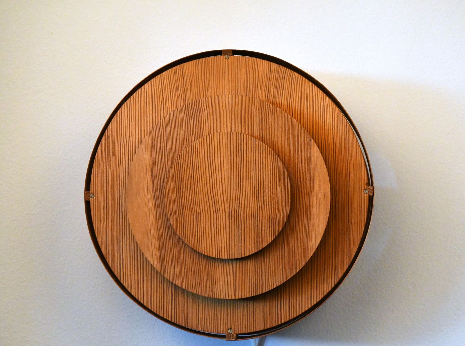 Prototype Wandlampen Van Grenenhoutfineer Door Hans Agne Jakobsson Voor Ellysett, 1961, Set Van 2 photo vintage