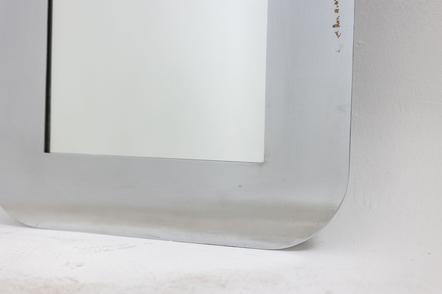 Rectangular Mirror In Polished Metal. Italy, 1970s photo Home Decor