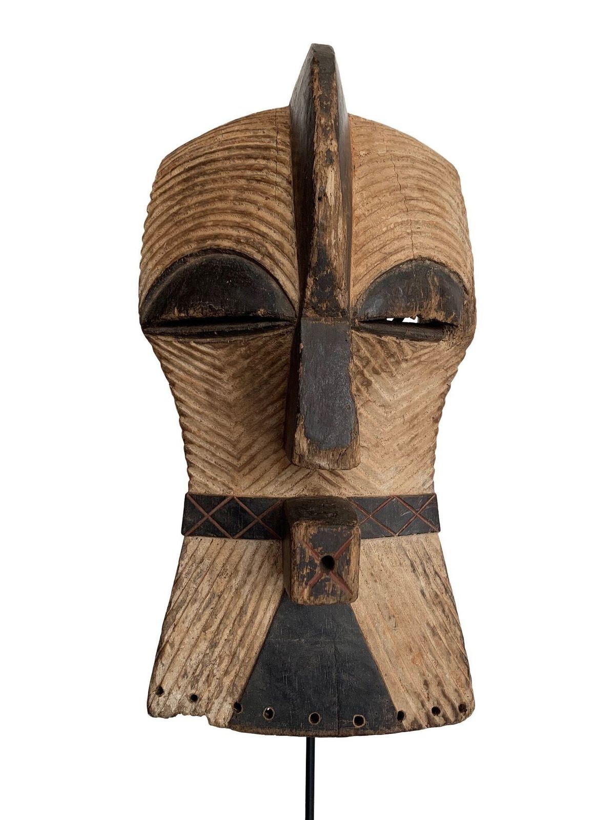 Female Songye Kifwebe Hand Carved Ceremonial Mask photo for sale