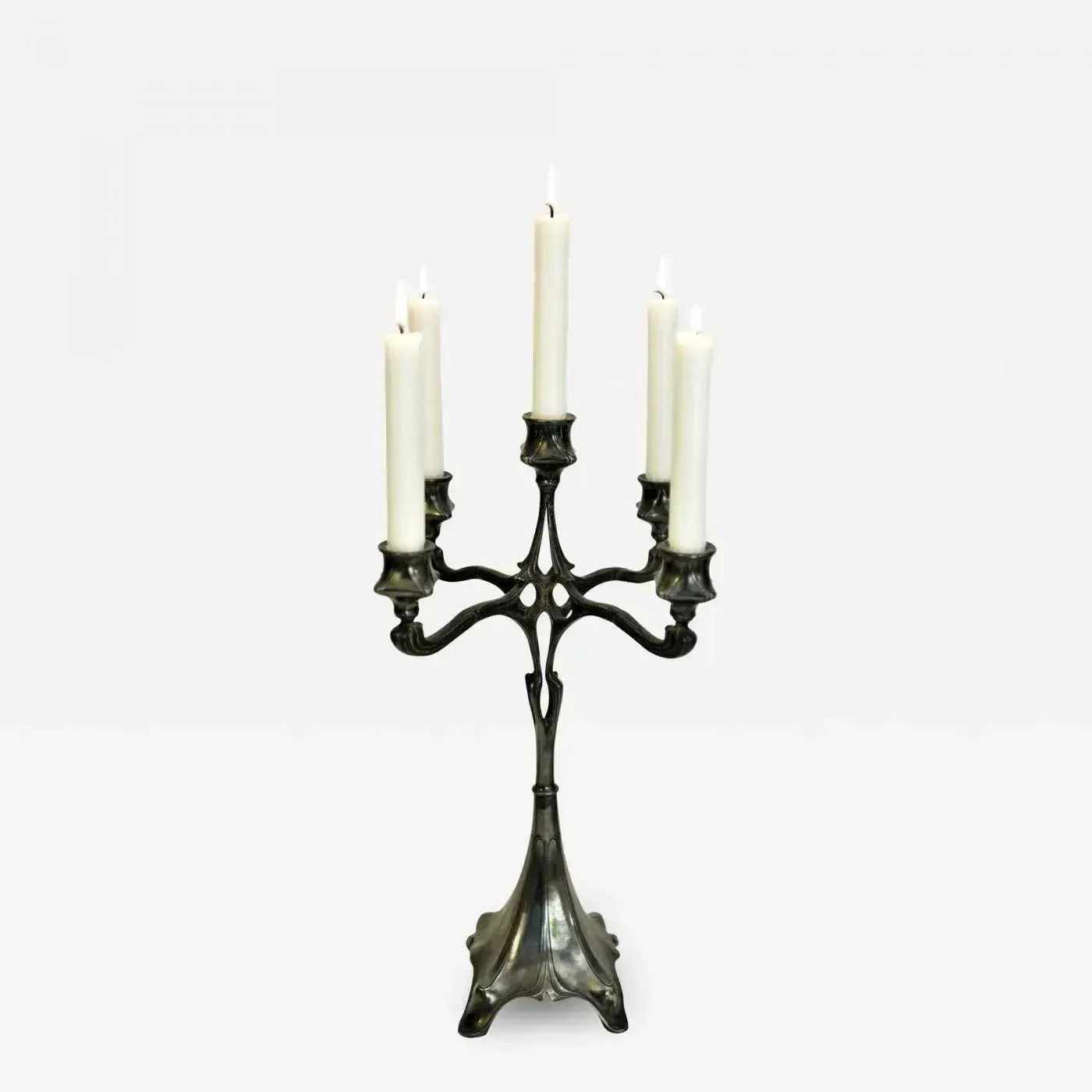 Large Art New German Silverplate Candelabras From Judgendstil, Set Of 2 photo furniture