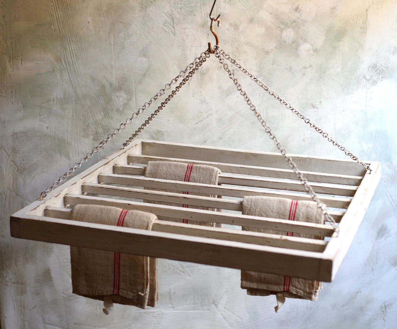 Antique T Towel Laundry Dryer Rack Wooden French Hanging Ceiling Display Pan Hanger photo furniture