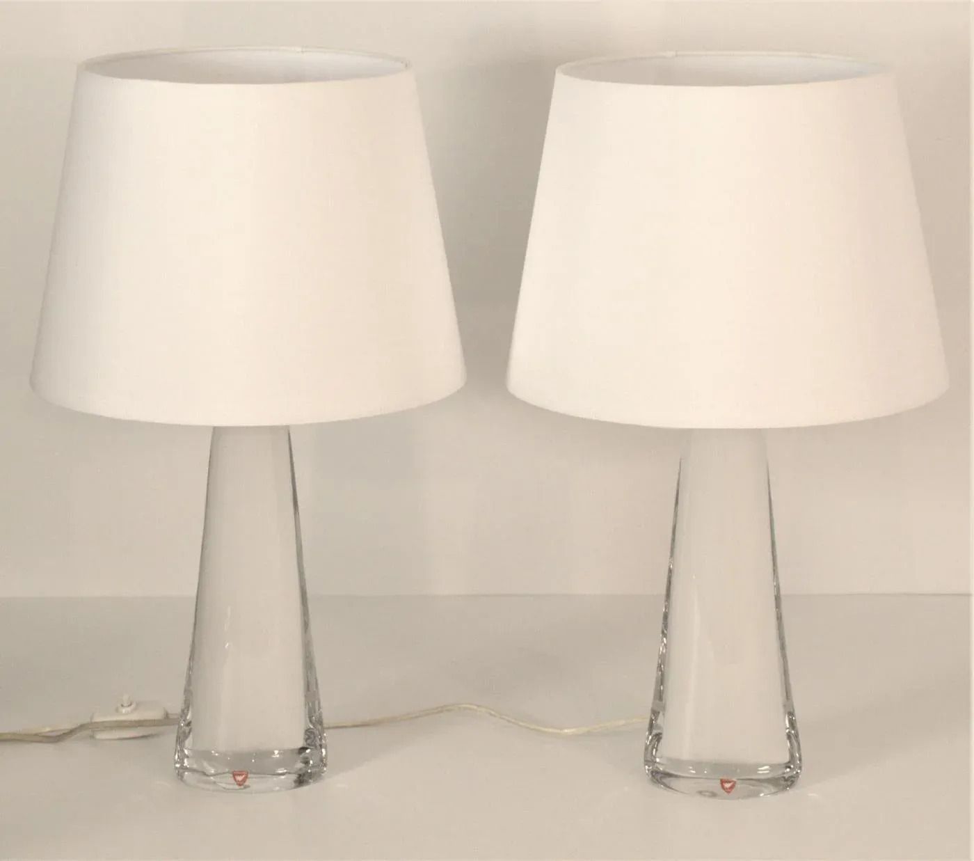 White Doublecoated Glass Table Lamps By Carl Fagerlund For Orrefors, 1950s, Set Of 2 photo 1854.0