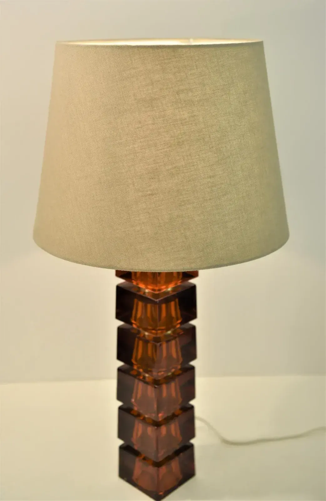 photo for sale Art Glass Table Lamps By Carl Fagerlund For Orrefors, Set Of 2