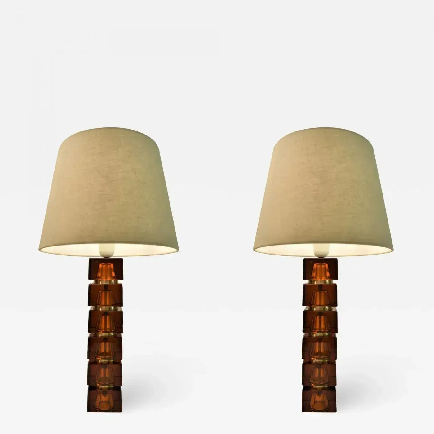 photo vinterior Art Glass Table Lamps By Carl Fagerlund For Orrefors, Set Of 2