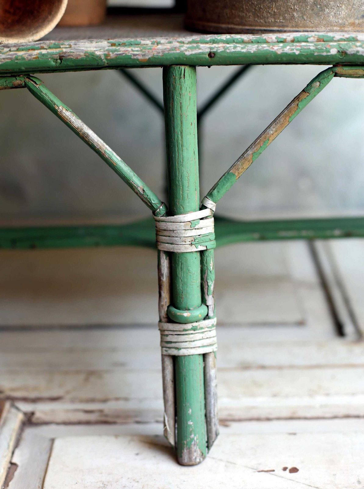 Antique Child Bench Small Bentwood Seat Children Chippy Green French Garden Chair photo Garden Furniture