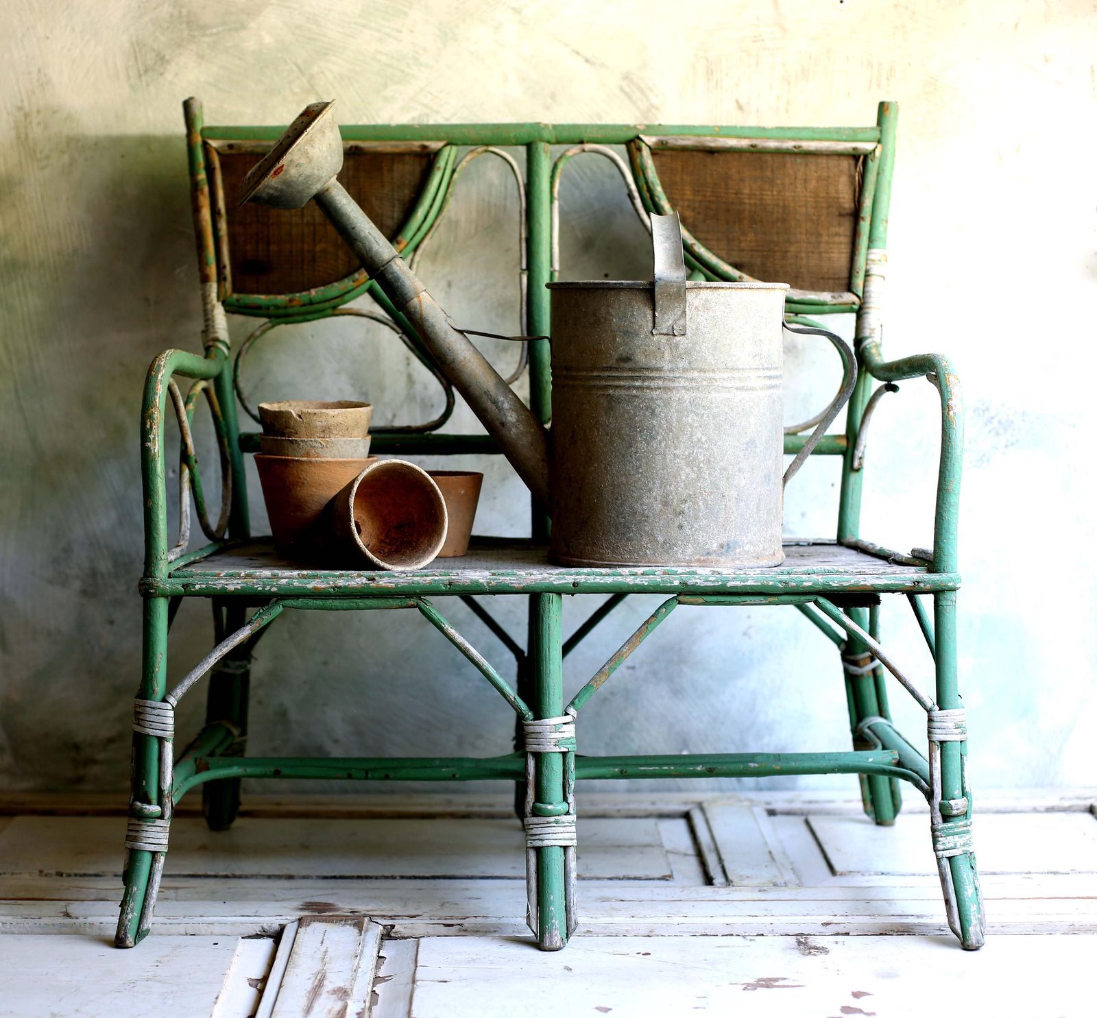 Antique Child Bench Small Bentwood Seat Children Chippy Green French Garden Chair photo 205.0
