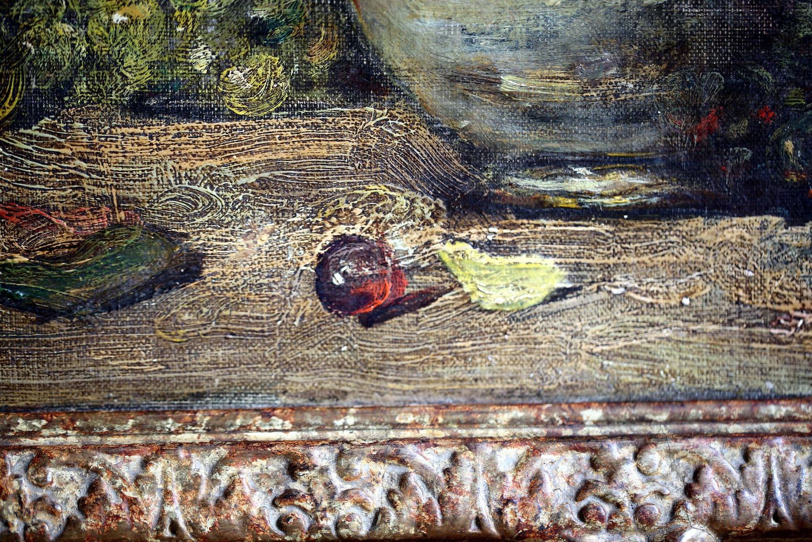 Antique Floral Oil Painting: Georges Jeannin French Still Life, Roses, Framed Canvas Art photo vintage