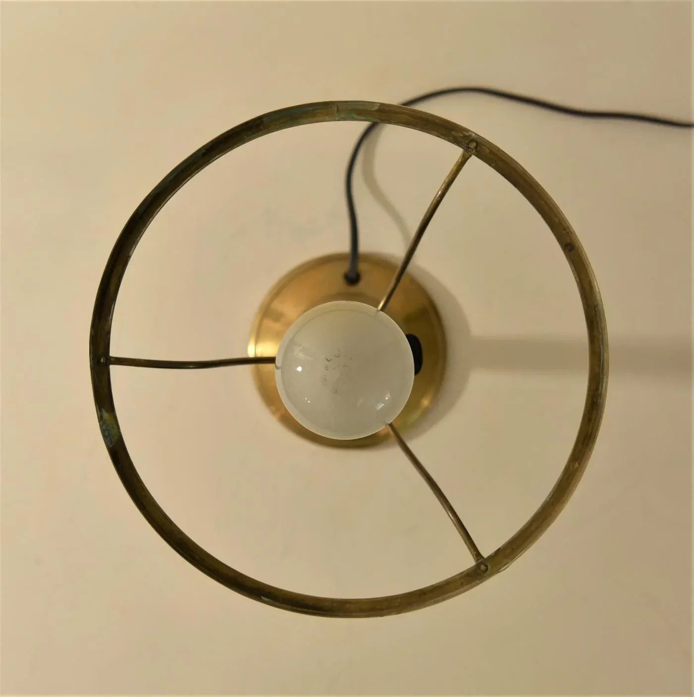 Art Nouveau Brass And Glass Table Lamp From Jugendstil, Sweden, 1920s photo vinterior