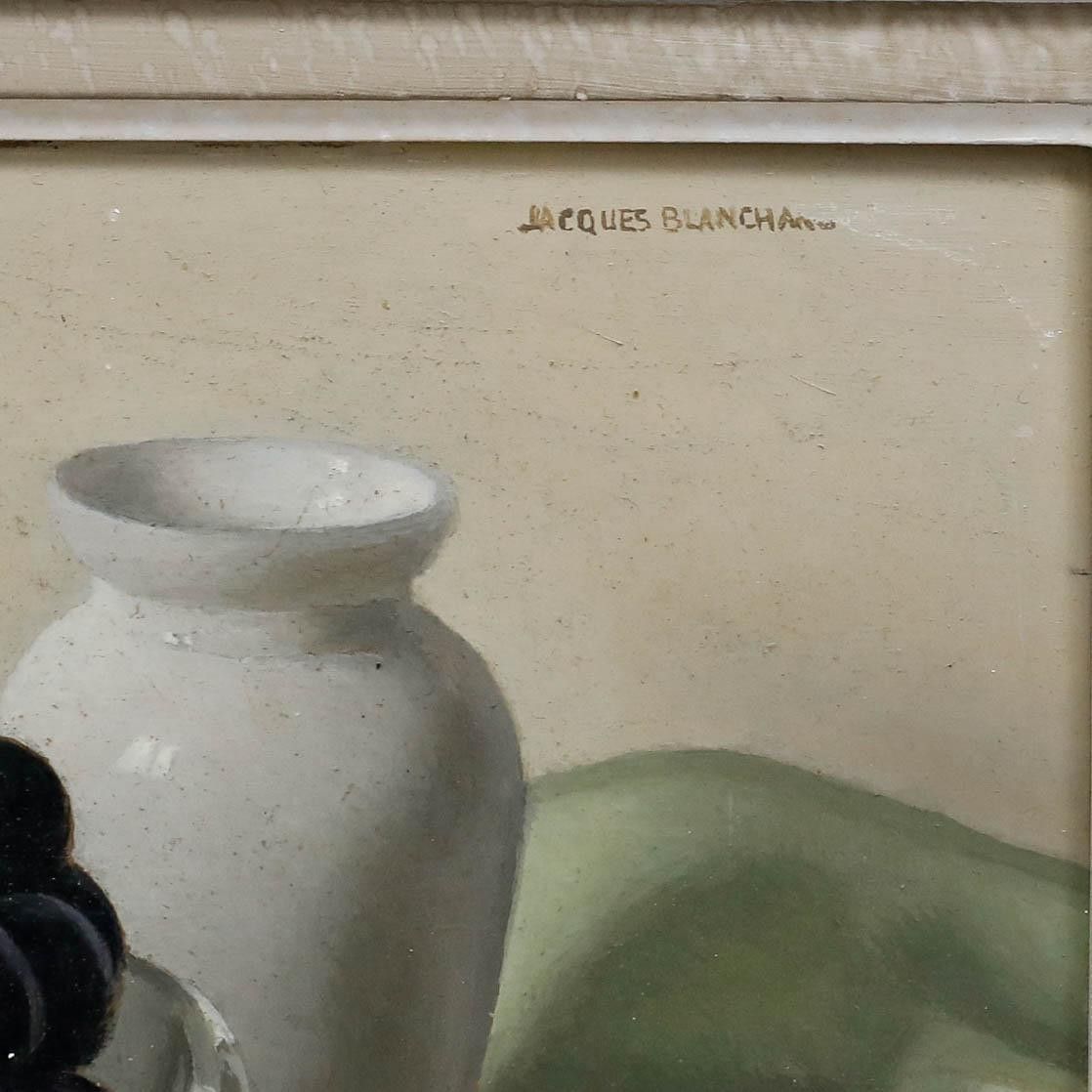 Jacques Blanchard (1912 1992) 20th Century Oil, Still Life With Grapes photo vinterior