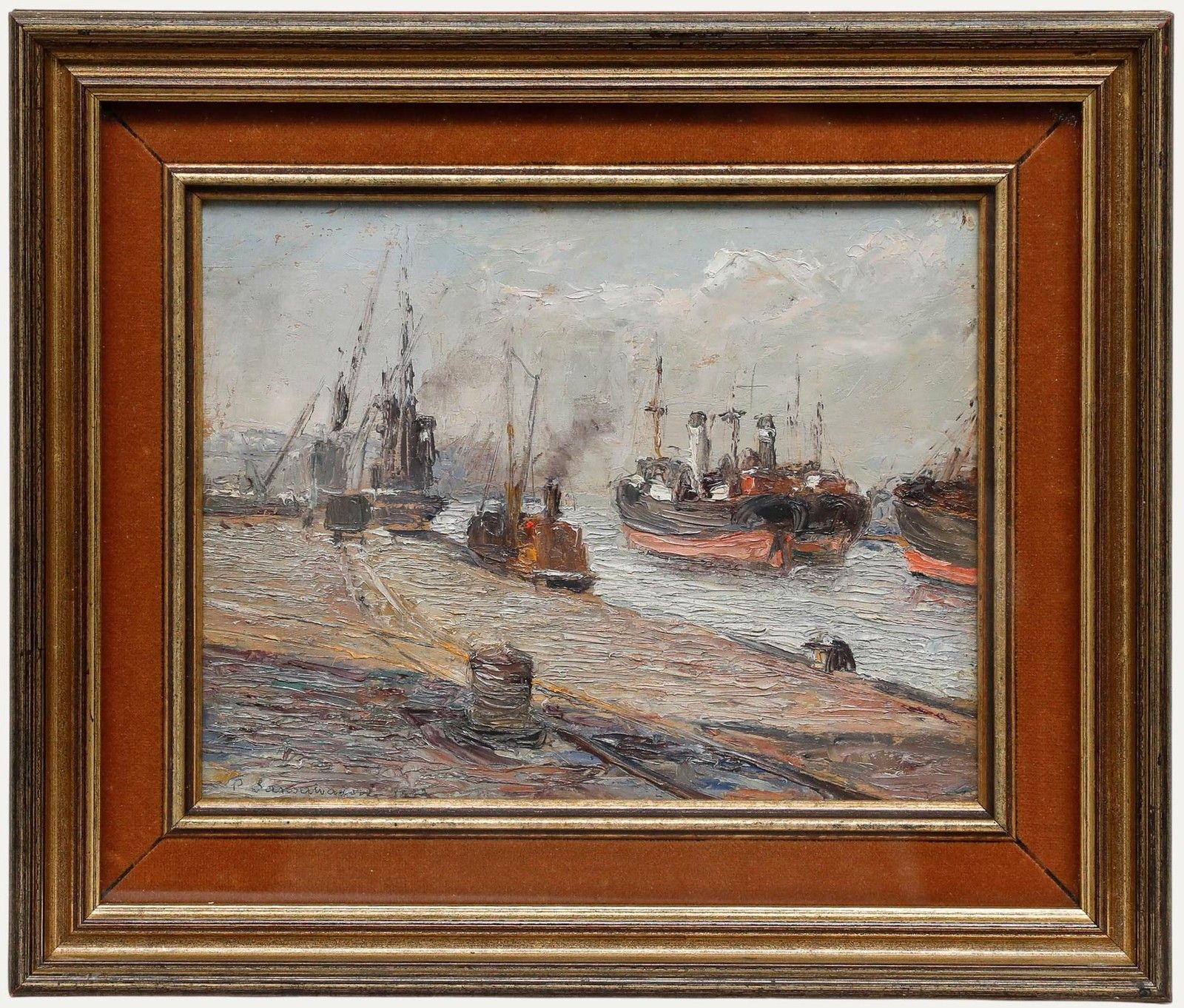 Pietro Sansalvadore (1892 1955) Oil, A Sunny Morning On The Clyde