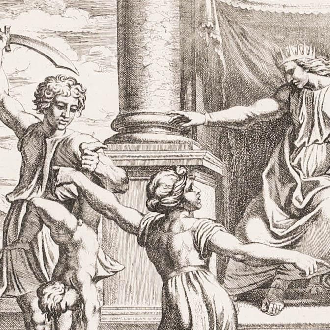 Nicolas Chaperon (1612 1656) After Raphael Engraving, Judgement Of Solomon photo Art