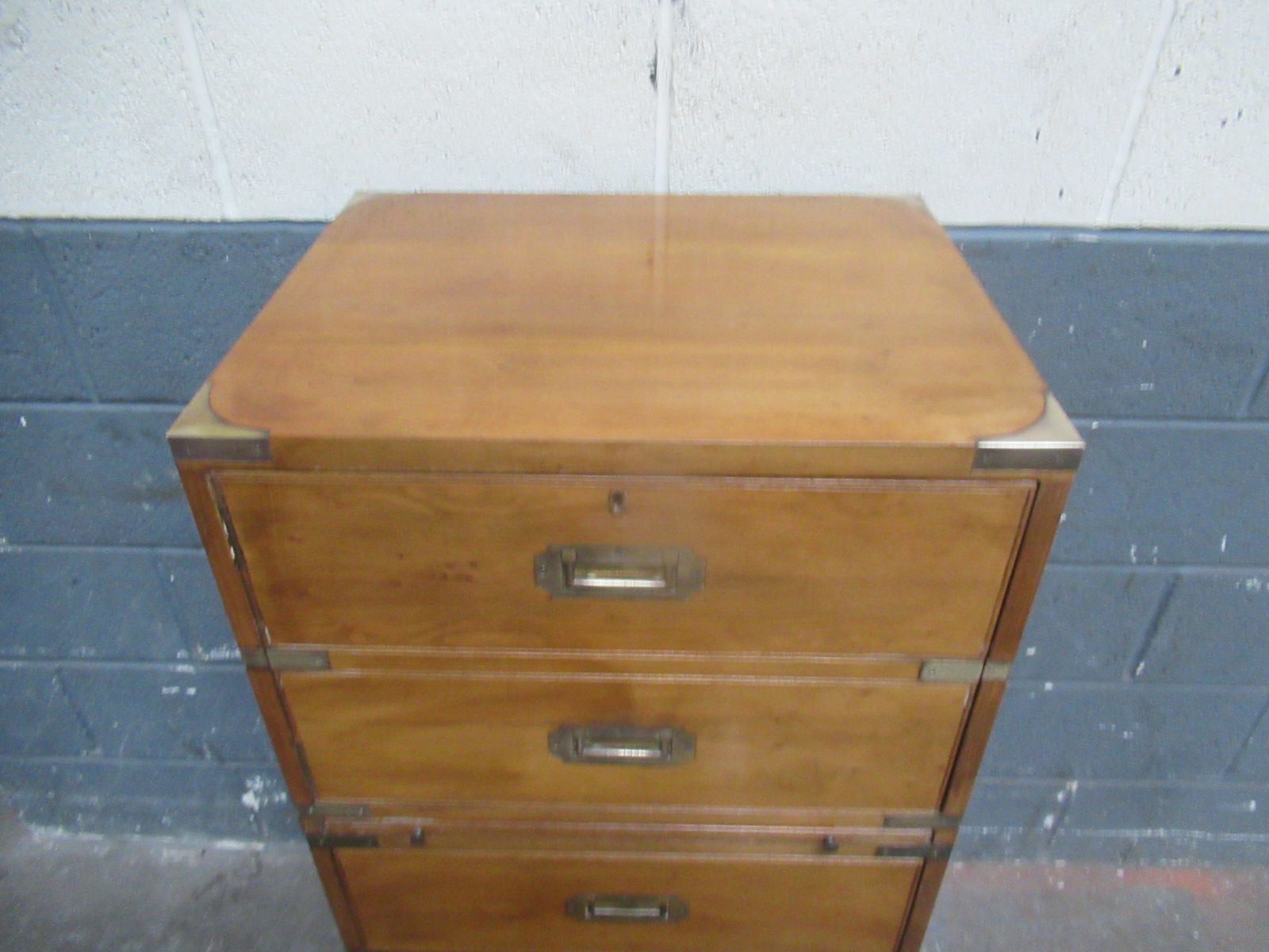Brass Bound Campaign  Style Chest  Of Drawers   1970s photo Furniture