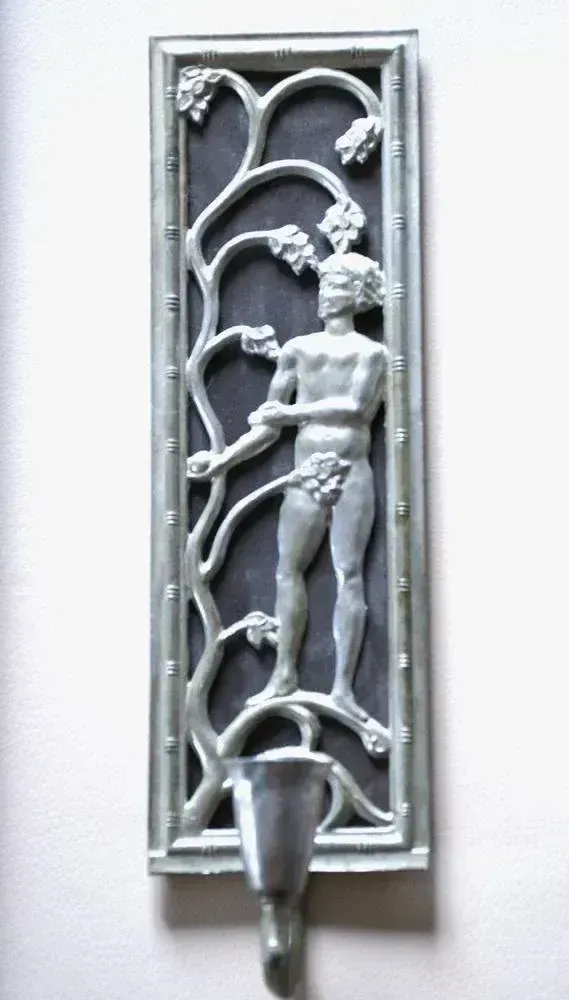 Swedish Grace Period Mirror And Candleholder Sconces In Pewter By David Wretling, 1920s, Set Of 3 photo 2937.0
