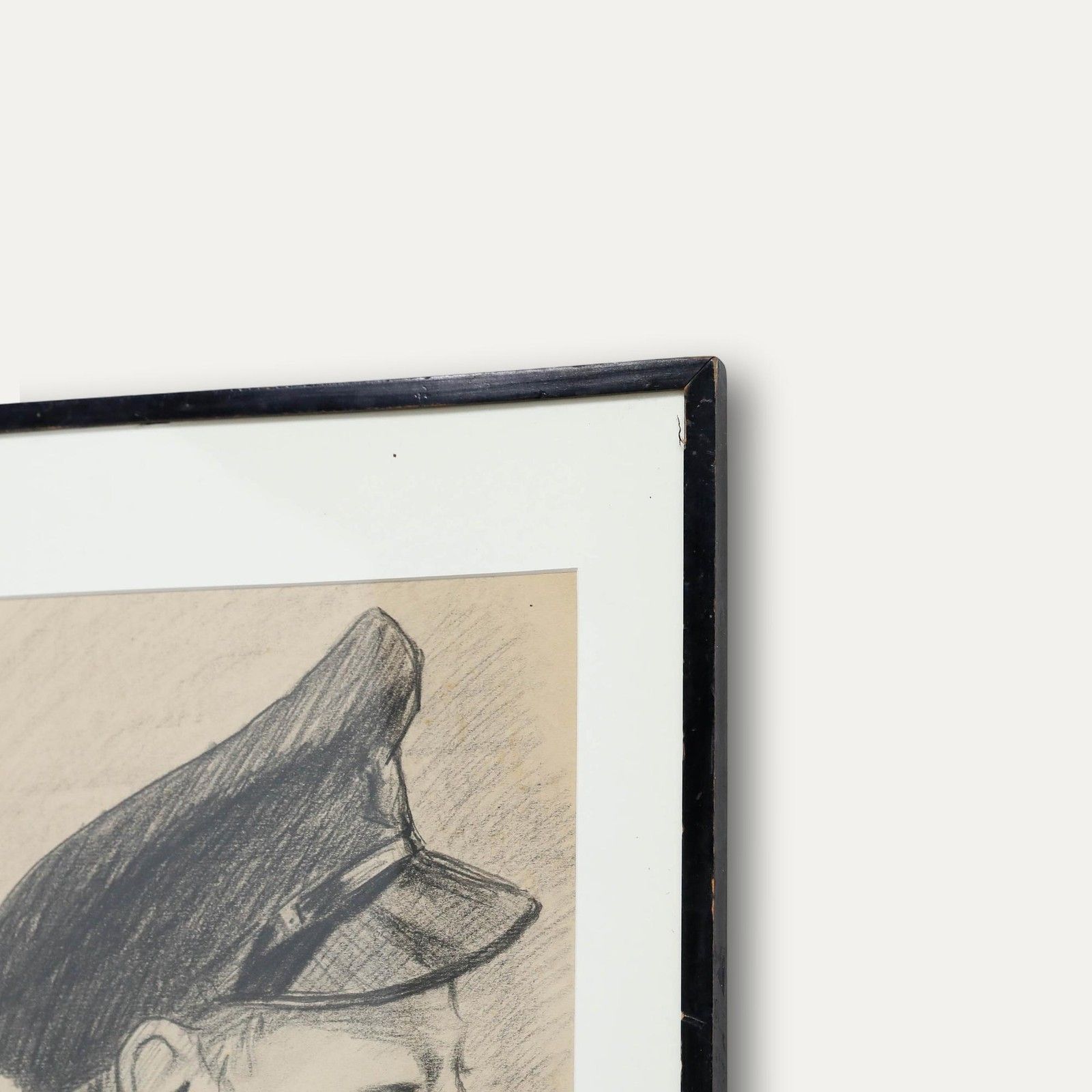 H.E. Foster Early 20th Century Charcoal Drawing, Old Scott photo 250.0