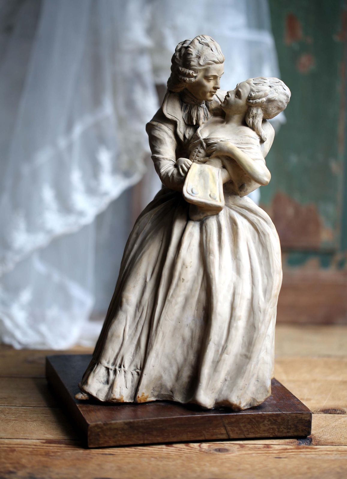 Antonio Borsato Sculpture Romantic Couple Lady Man Ceramic Figurine Lovers photo vinterior