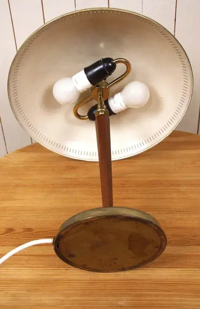 Lighting Swedish Art Deco Style Table Lamp By Bröderna Malmströms Metallvarufabrik Model No 2795, 1954 photo