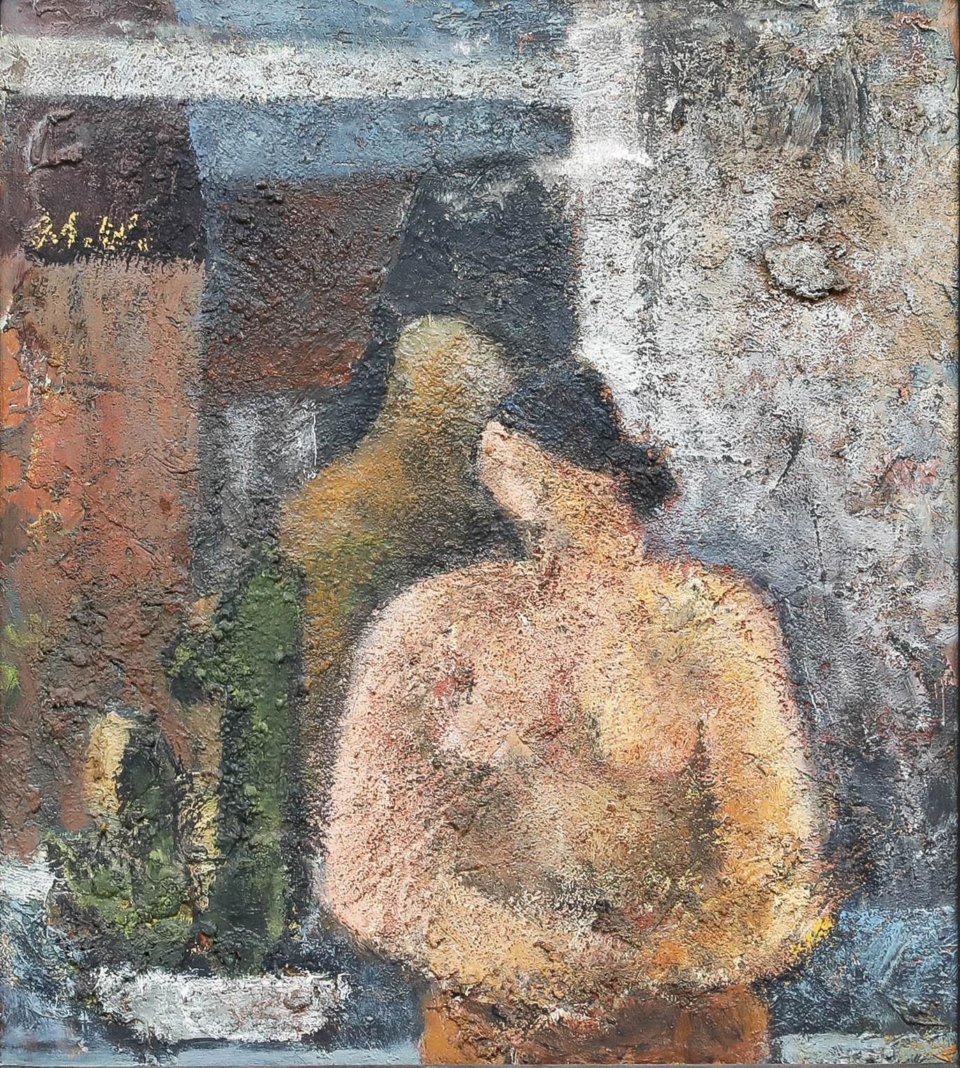 Framed 20th Century Mixed Media Nude By The Kitchen Window photo furniture