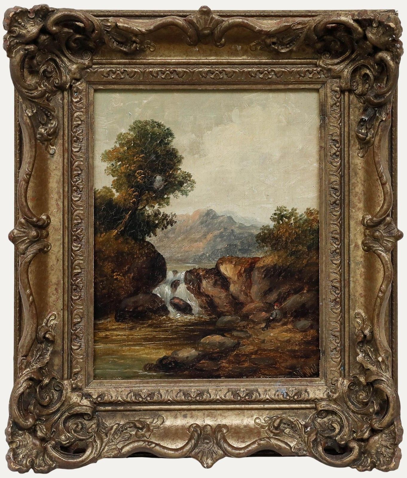 W. Wells English School Late 19th Century Oil, Afternoon Fishing