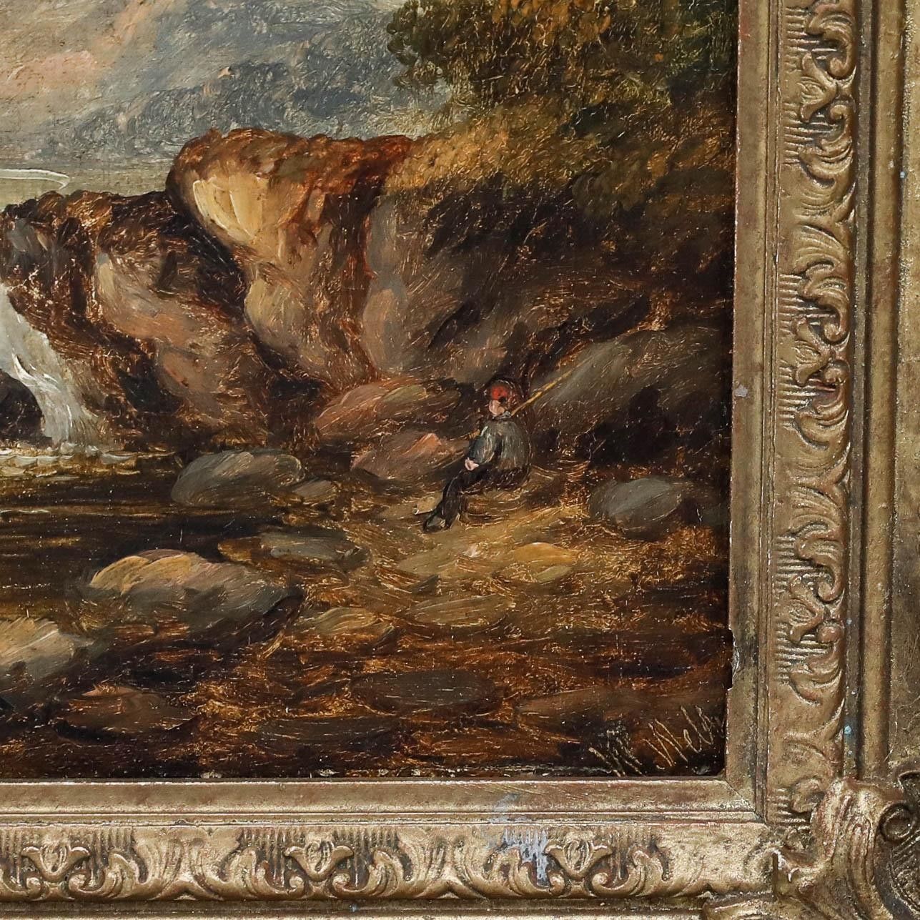 W. Wells English School Late 19th Century Oil, Afternoon Fishing photo buy